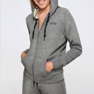 NWT PINK Everyday Lounge Perfect Full Zip Medium